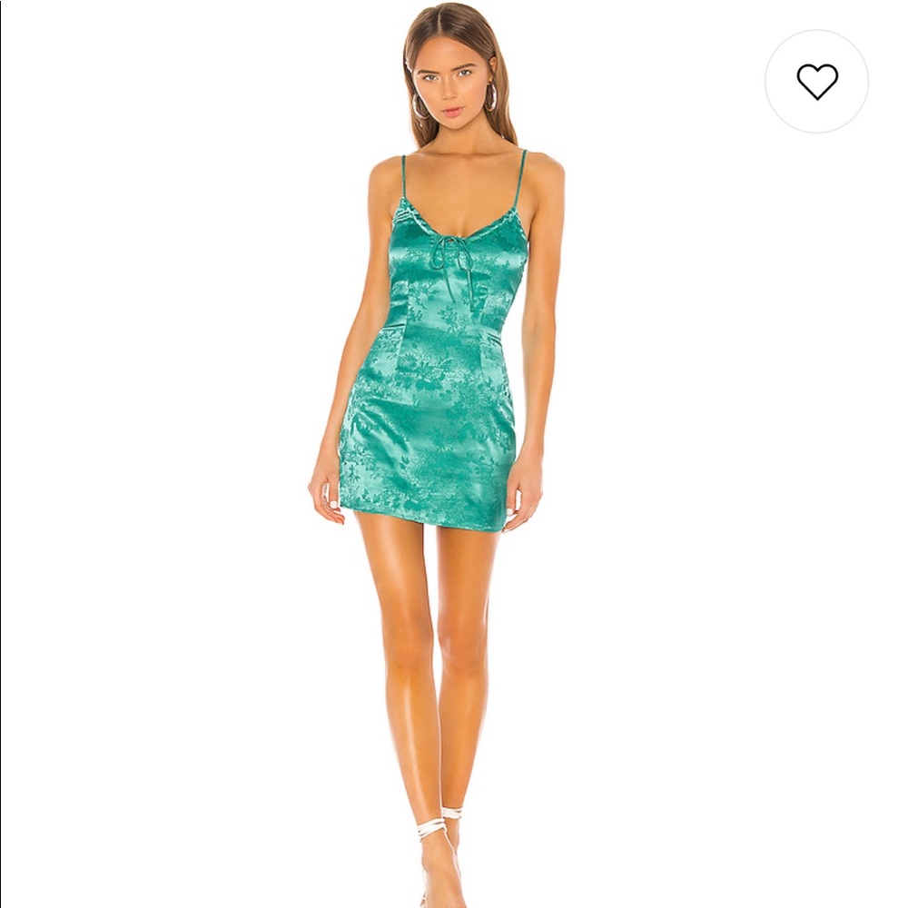 Superdown teal satin dress. Size small. Worn once.